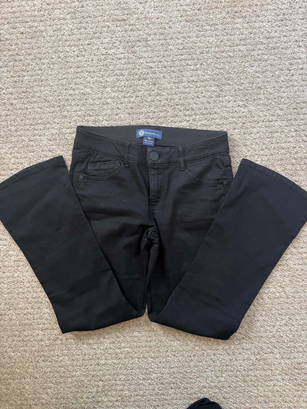 Democracy Black High-Rise Straight-Leg Jeans